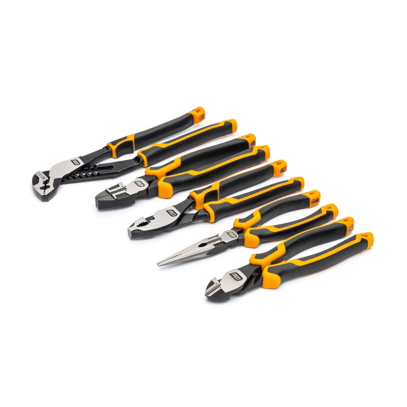 GEARWRENCH 5 Piece PITBULL Cushion Grip Pliers Set in Foam Storage Tray - GWMSPLR01 - Image 2